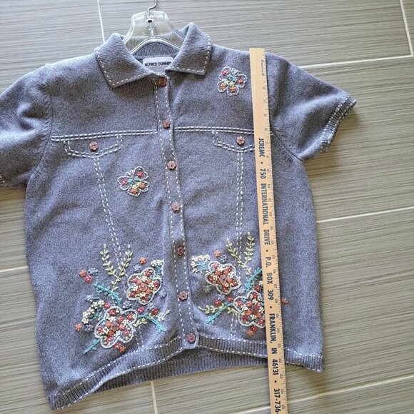 Vintage Women's Cotton Ramie Size Small Embroidered Floral Festival Sweater 3D - Picture 9 of 10